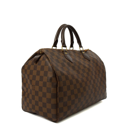 Louis Vuitton Speedy 35 in Damier, Canvas — Back View