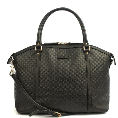 Gucci Cross Body Guccisima Tote in Black, Guccissima — Front View