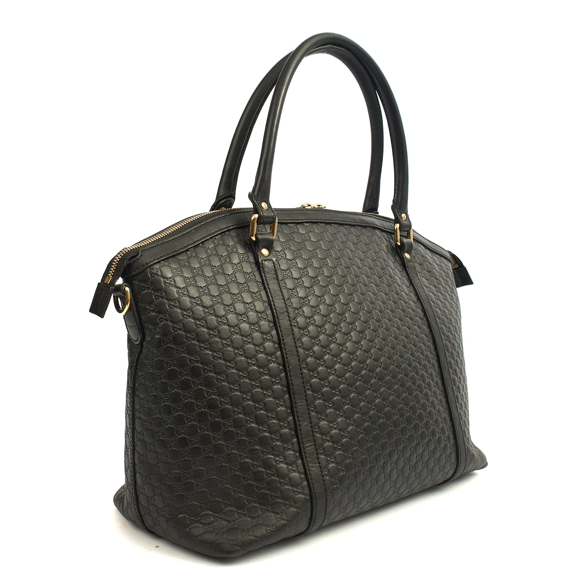 Gucci Cross Body Guccisima Tote in Black, Guccissima — Back View