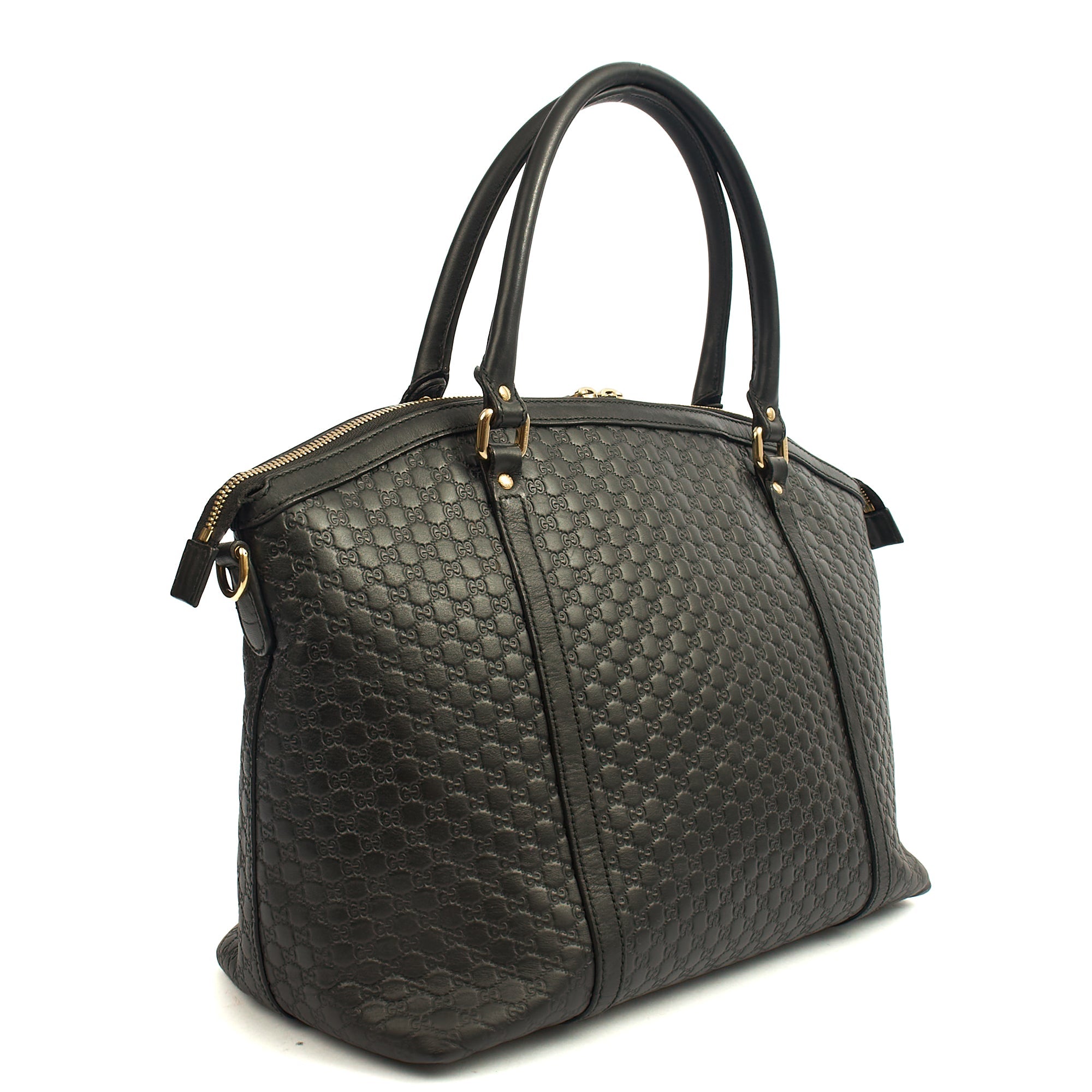 Gucci Cross Body Guccisima Tote in Black, Guccissima — Back View