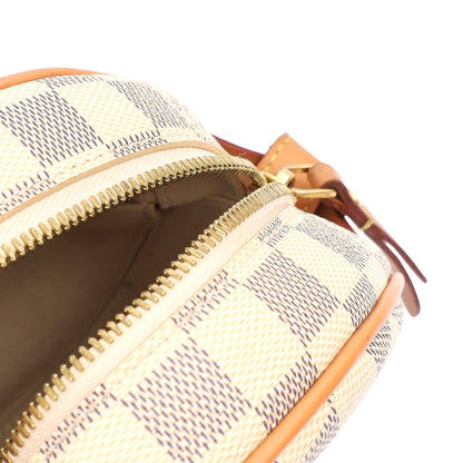 Louis Vuitton Cross Body Tambourin in Damier Azur, Canvas — Detail View