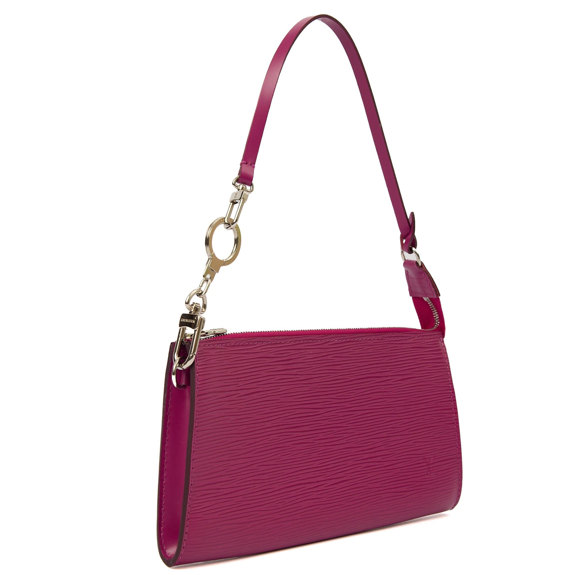 Louis Vuitton Shoulder Bag Pochette in Purple, Epi Leather — Back View