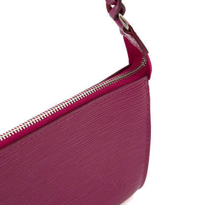 Louis Vuitton Shoulder Bag Pochette in Purple, Epi Leather — Detail View