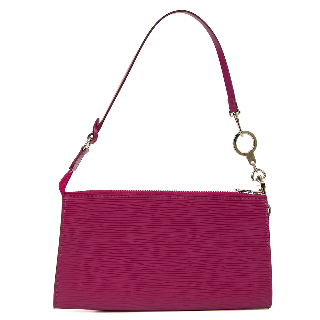 Louis Vuitton Shoulder Bag Pochette in Purple, Epi Leather — Front View