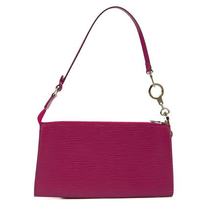 Louis Vuitton Shoulder Bag Pochette in Purple, Epi Leather — Front View