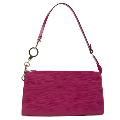 Louis Vuitton Shoulder Bag Pochette in Purple, Epi Leather — Top View