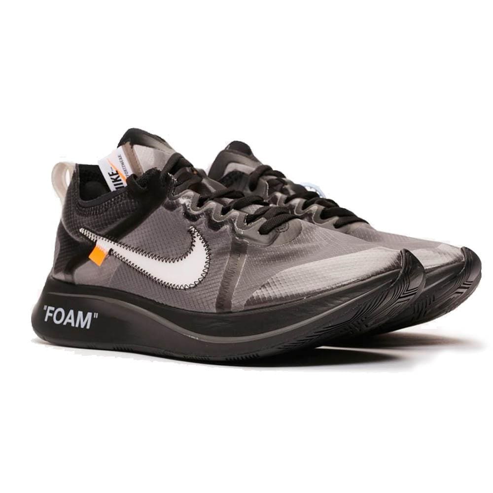 Off-White x Nike Zoom Fly SP Black — UK 3 | EU 35.5 | US 3.5 — Side View