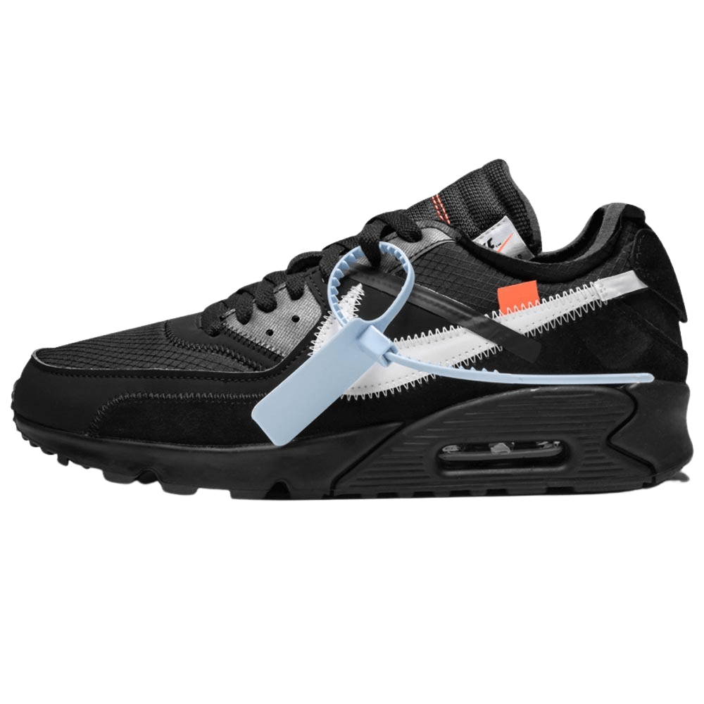 Off-White x Nike Air Max 90 Black — UK 3 | EU 35.5 | US 3.5 — Front View