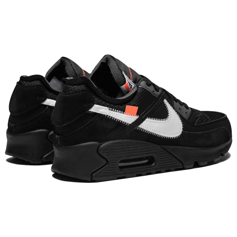 Off-White x Nike Air Max 90 Black — UK 3 | EU 35.5 | US 3.5 — Side View