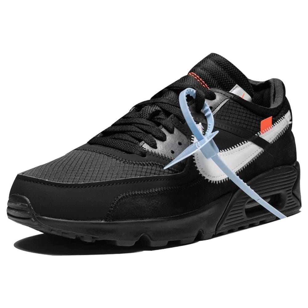 Off-White x Nike Air Max 90 Black — UK 3 | EU 35.5 | US 3.5 — Top View
