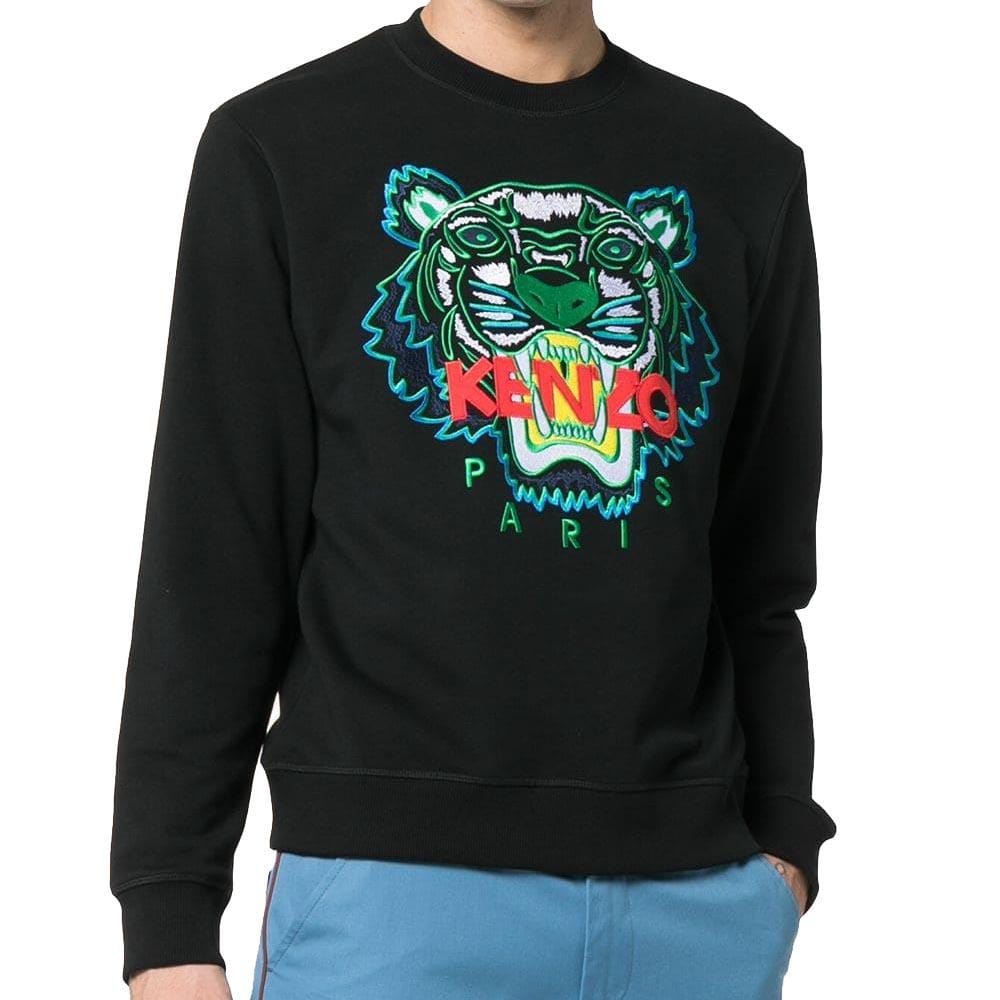 Kenzo Tiger Applique Sweatshirt Black — XXS — Top View