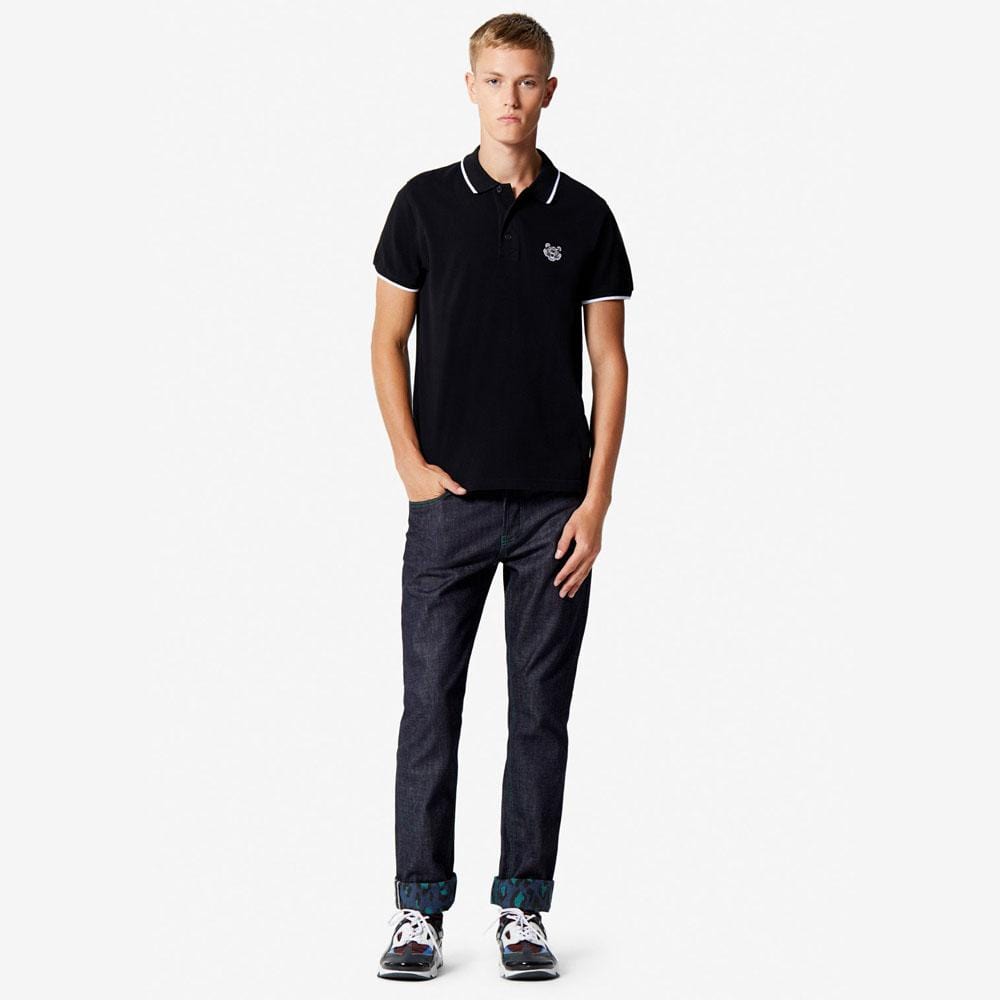 Kenzo Slim Fit Tiger Polo Shirt "Black" — XXS — Back View