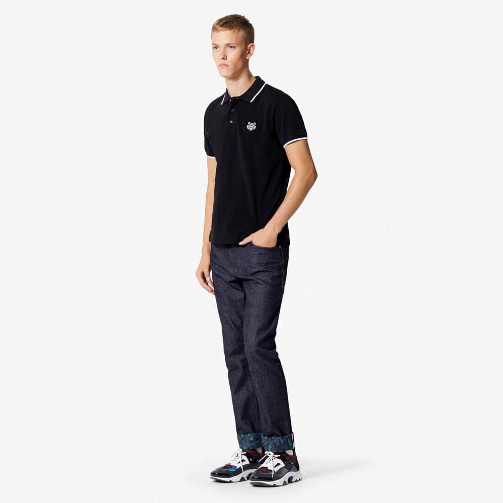 Kenzo Slim Fit Tiger Polo Shirt "Black" — XXS — Side View