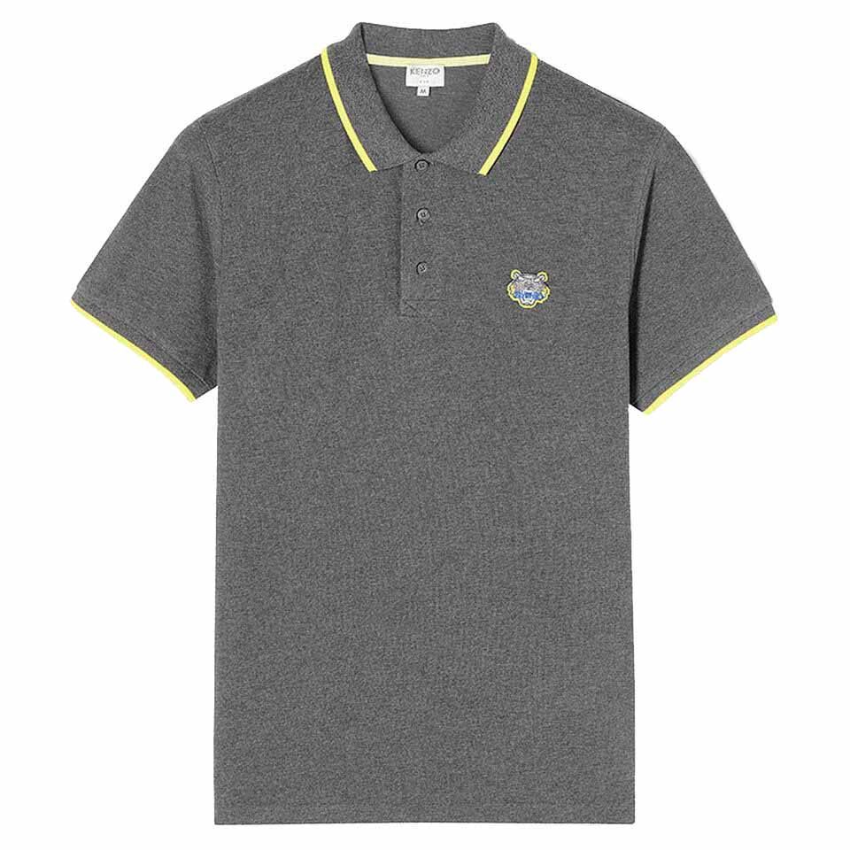 Kenzo Slim Fit Tiger Polo Shirt "Dark Grey" — XXS — Front View