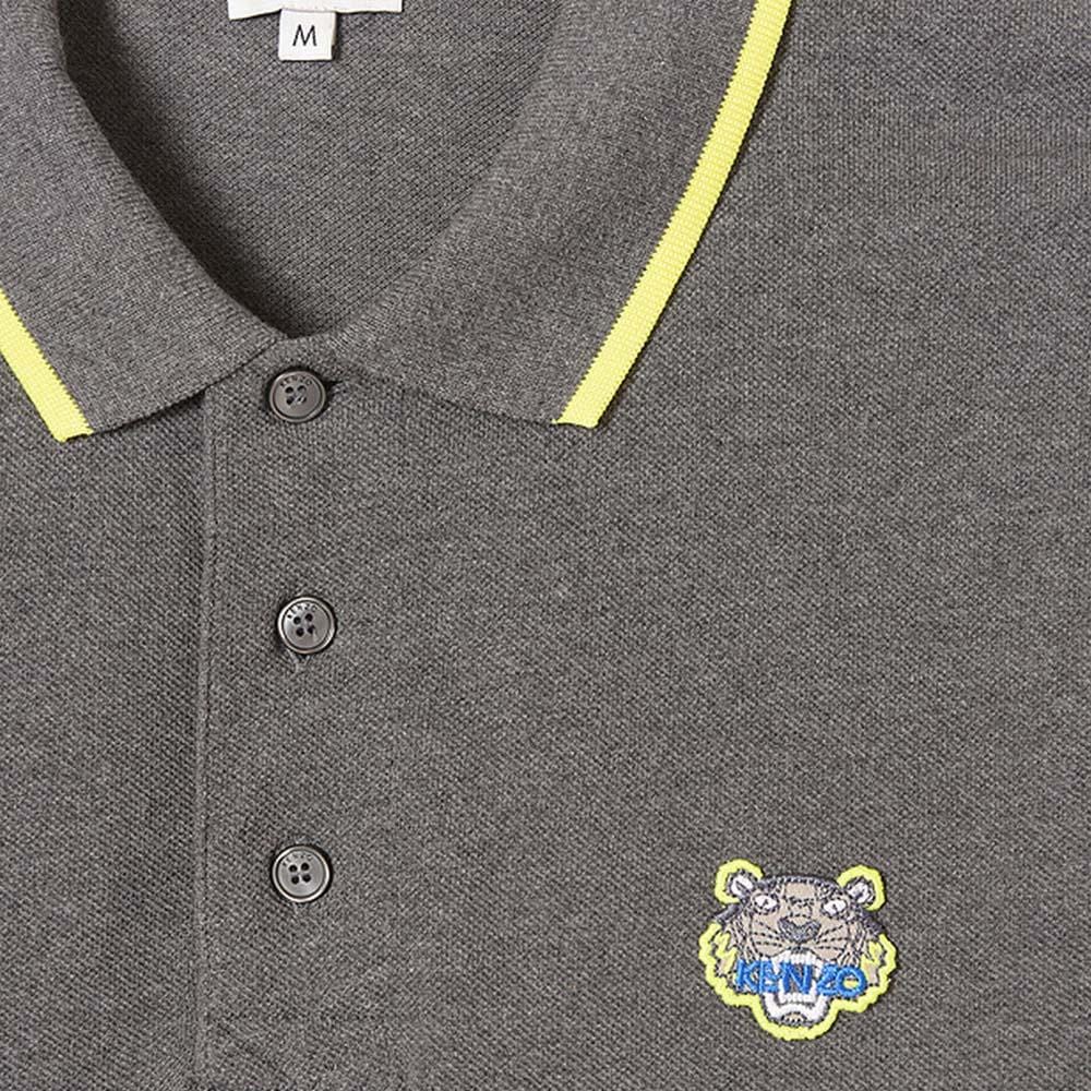 Kenzo Slim Fit Tiger Polo Shirt "Dark Grey" — XXS — Detail View