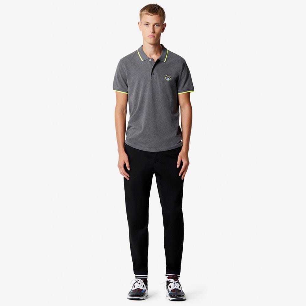 Kenzo Slim Fit Tiger Polo Shirt "Dark Grey" — XXS — Top View