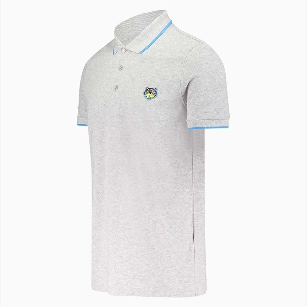 Kenzo Slim Fit Tiger Polo Shirt "Light Grey" — XXS — Side View