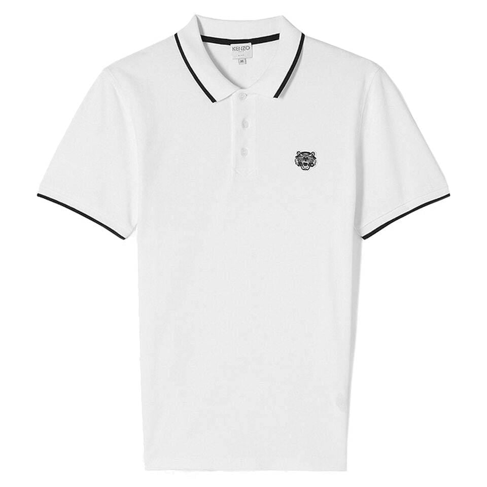 Kenzo Slim Fit Tiger Polo Shirt "White" — XXS — Front View