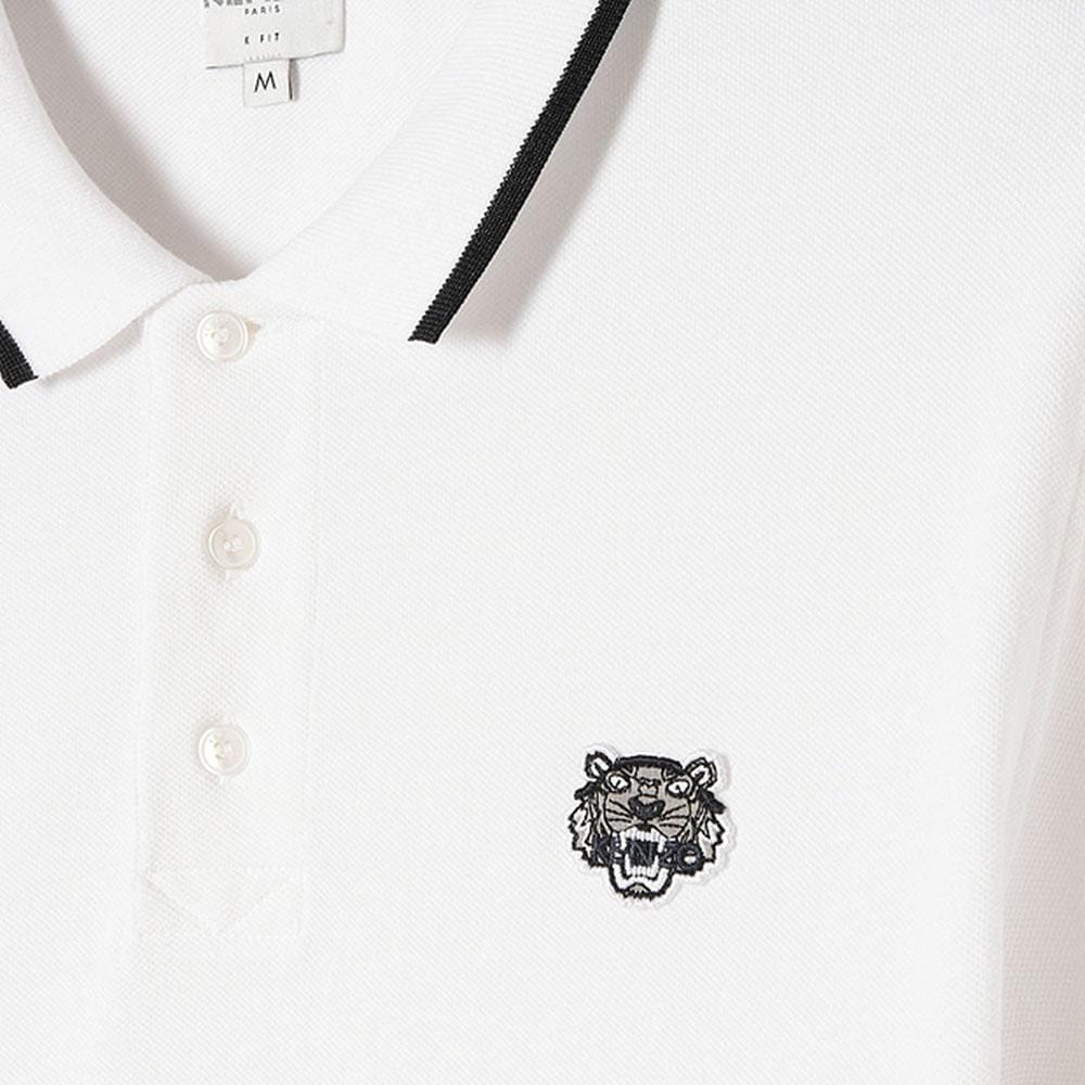 Kenzo Slim Fit Tiger Polo Shirt "White" — XXS — Back View