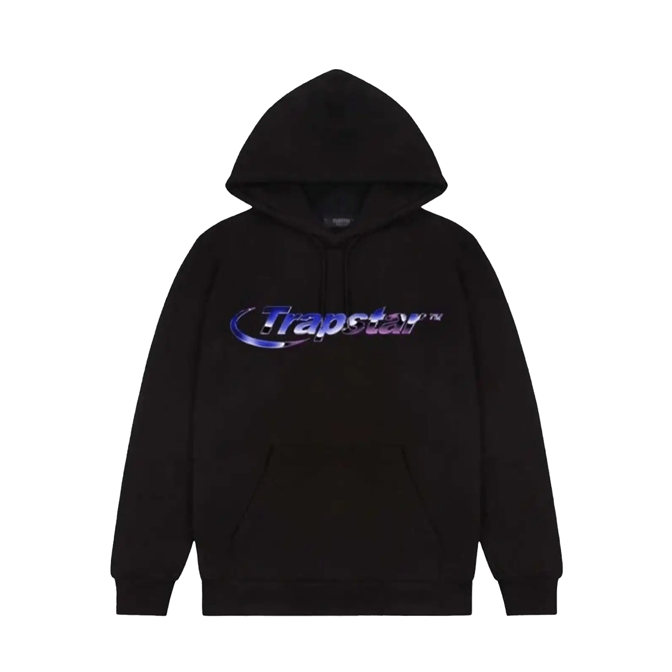 Trapstar Liquid Chrome Hyperdrive Hoodie - Black — XXS — Front View