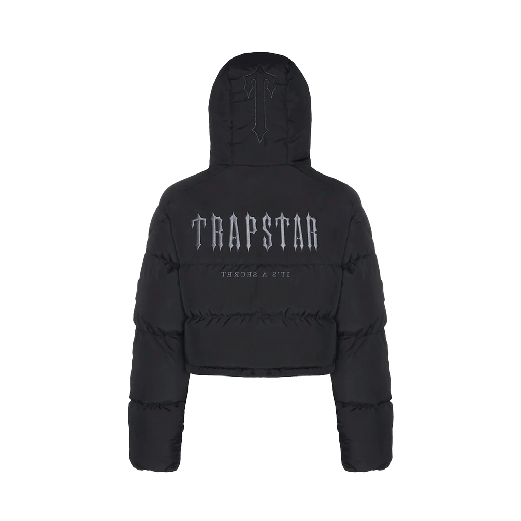 Trapstar Women's Decoded 2.0 Hooded Puffer - Black — XXS — Front View