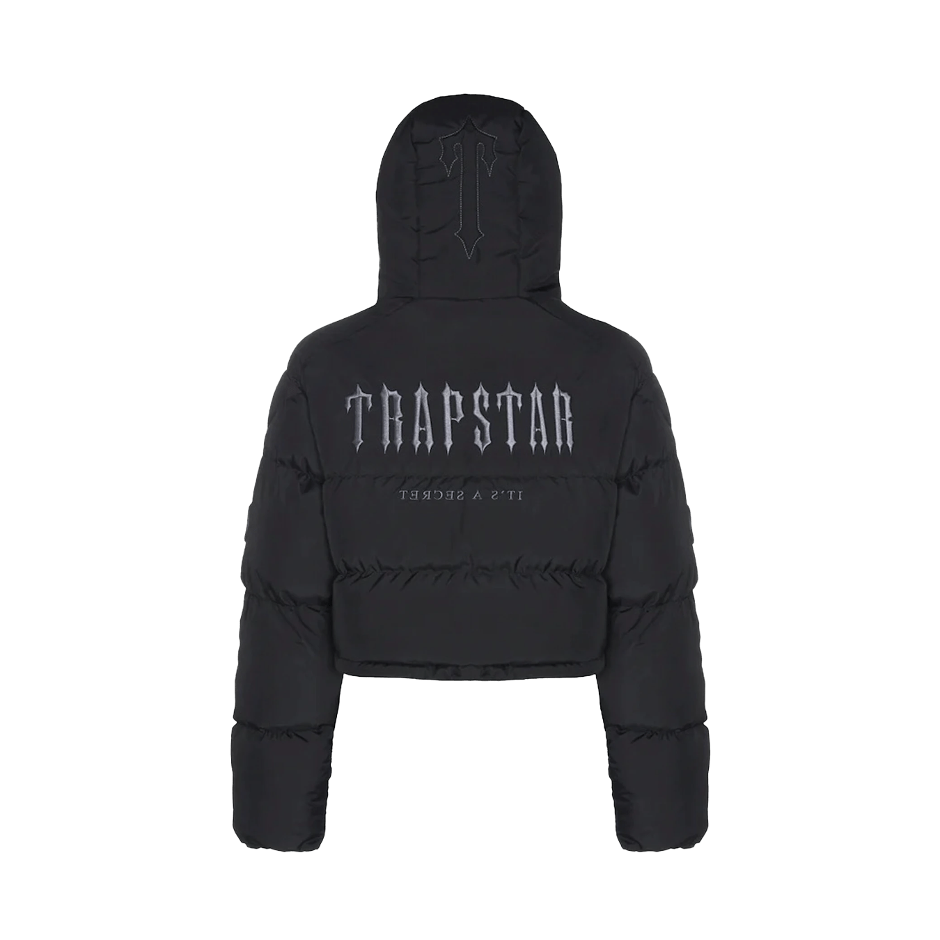 Trapstar Women's Decoded 2.0 Hooded Puffer - Black — XXS — Front View