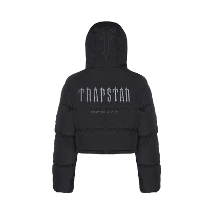 Trapstar Women's Decoded 2.0 Hooded Puffer - Black — XXS — Front View