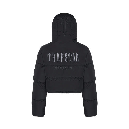 Trapstar Women's Decoded 2.0 Hooded Puffer - Black — XXS — Front View