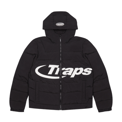 Trapstar Hyperdrive Hooded Puff Puffer - Black — XXS — Side View