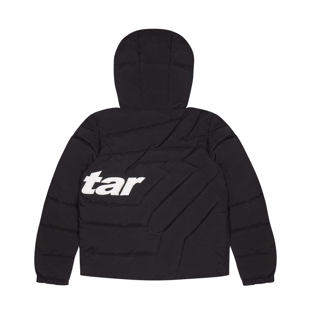 Trapstar Hyperdrive Hooded Puff Puffer - Black — XXS — Back View