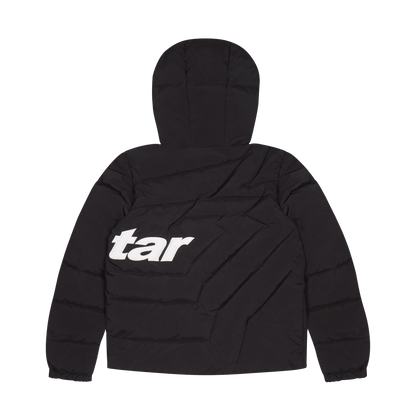 Trapstar Hyperdrive Hooded Puff Puffer - Black — XXS — Back View