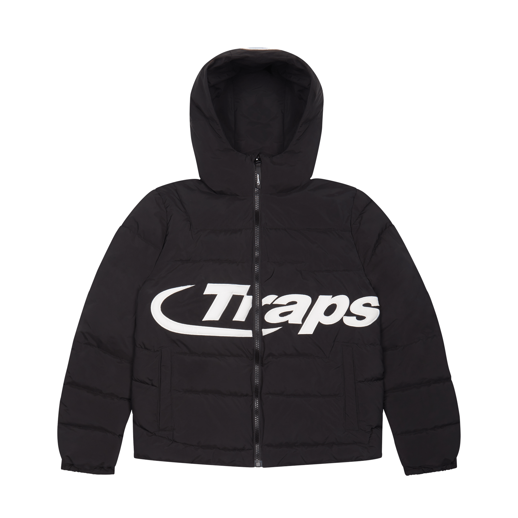Trapstar Hyperdrive Hooded Puff Puffer - Black — XXS — Front View