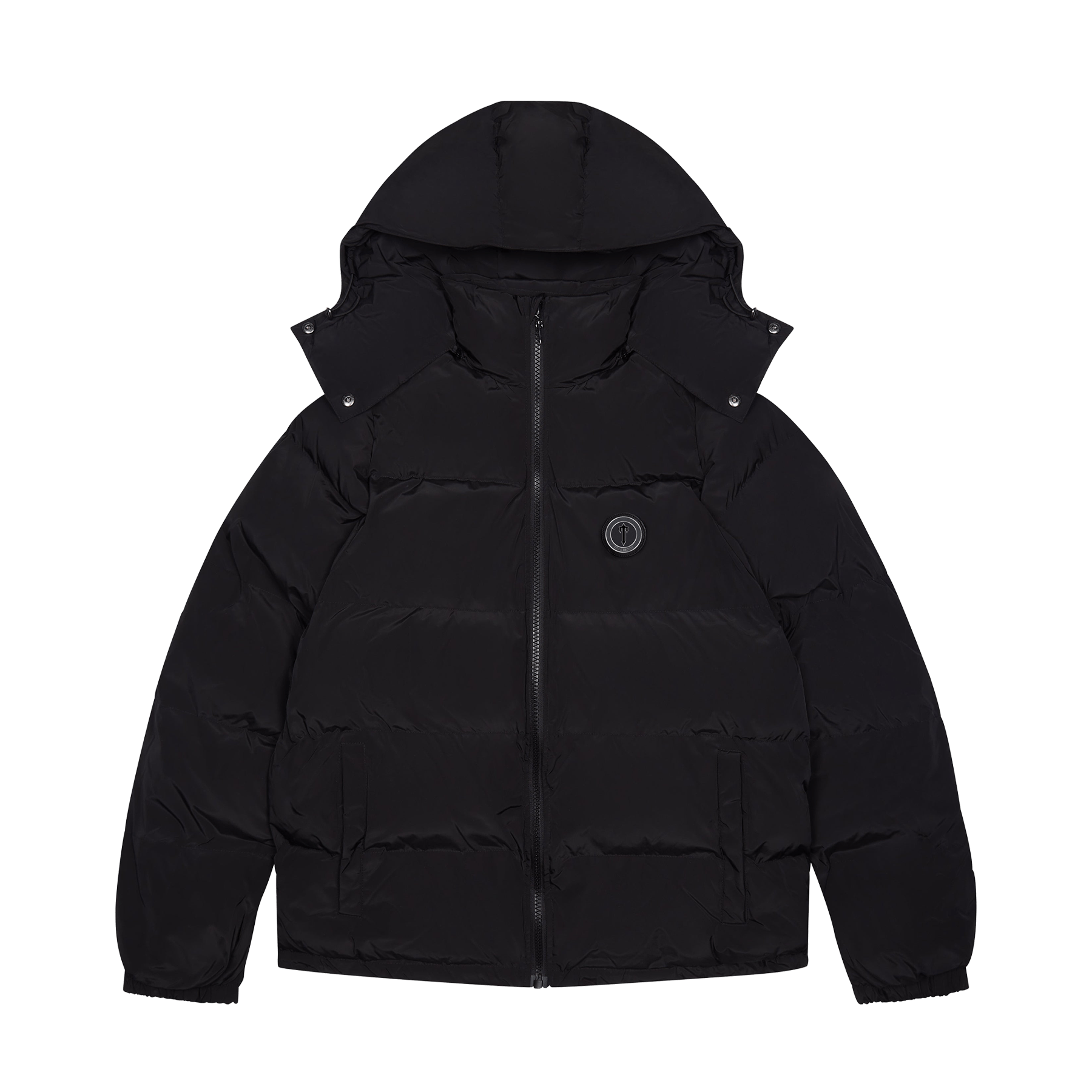 Trapstar Irongate Detachable Hooded Puffer Jacket - Blackout Edition — XXS — Front View