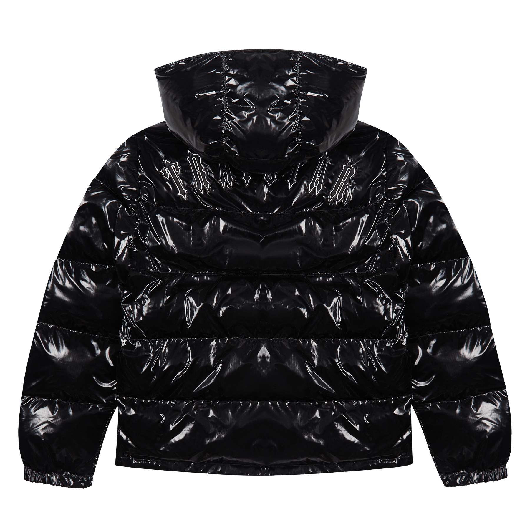 Trapstar Irongate Detachable Hooded Puffer Jacket - Shiny Black — XXS — Side View