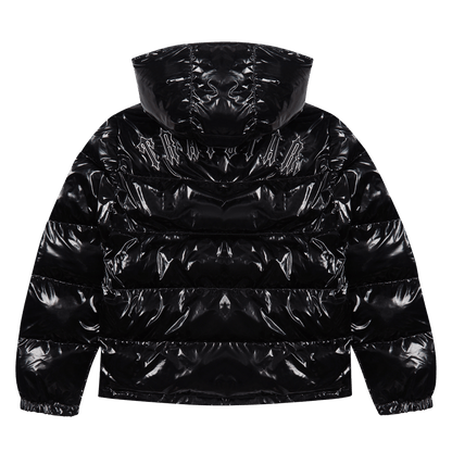 Trapstar Irongate Detachable Hooded Puffer Jacket - Shiny Black — XXS — Side View