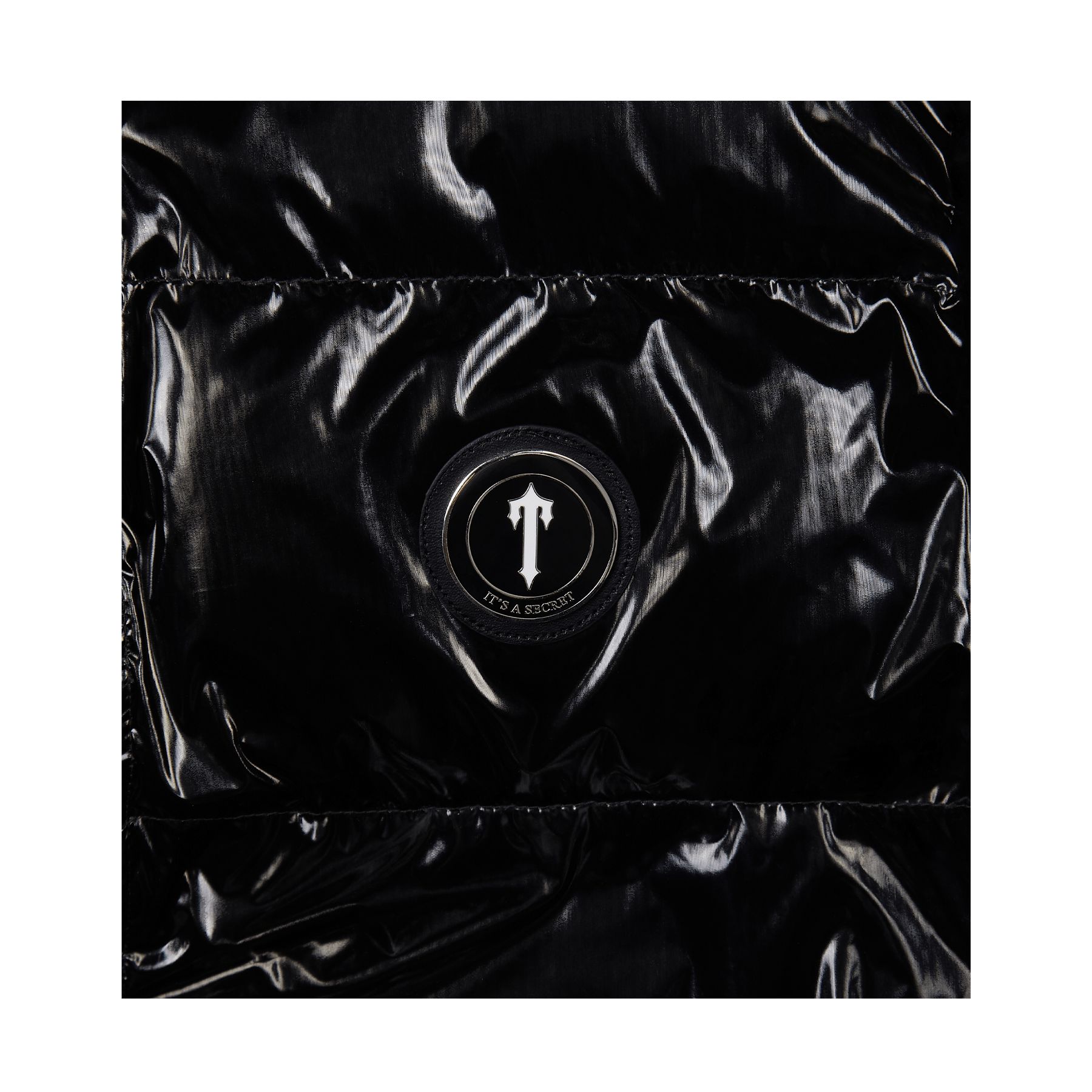 Trapstar Irongate Detachable Hooded Puffer Jacket - Shiny Black — XXS — Back View