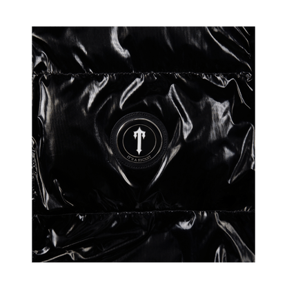 Trapstar Irongate Detachable Hooded Puffer Jacket - Shiny Black — XXS — Back View