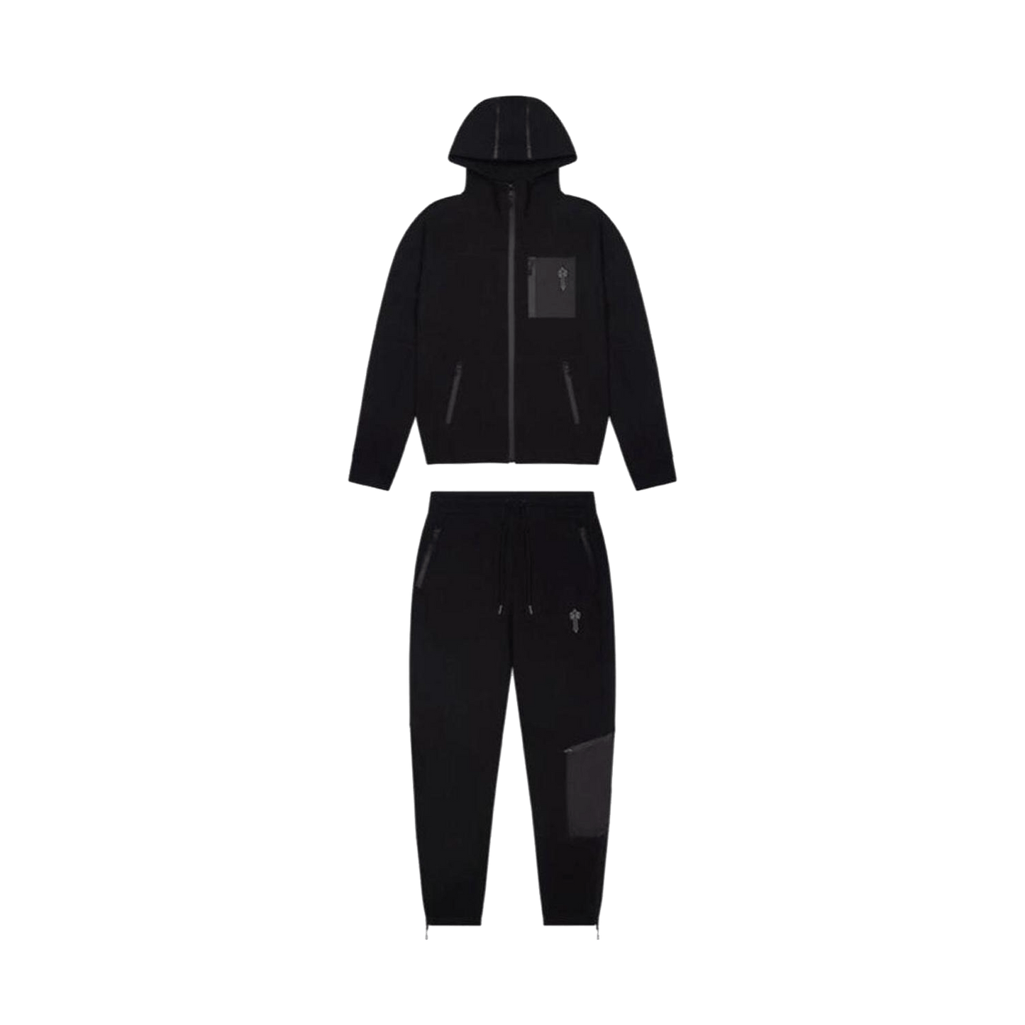 Trapstar Irongate T-Fleece Tracksuit - Black — XXS — Front View