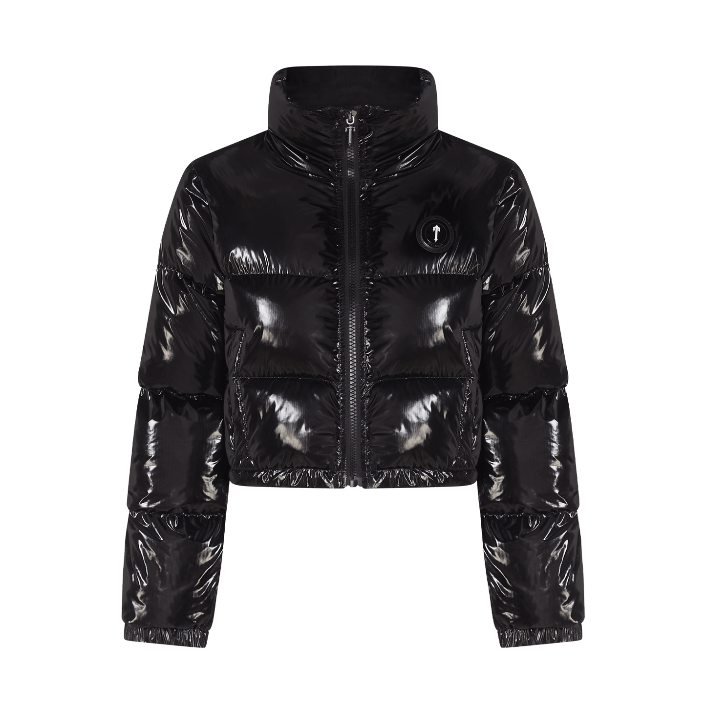 Trapstar Women's Irongate Puffer Jacket - Shiny Black — XXS — Front View