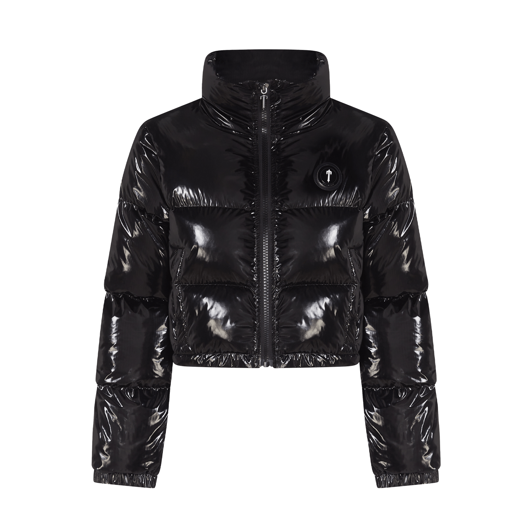 Trapstar Women's Irongate Puffer Jacket - Shiny Black — XXS — Front View