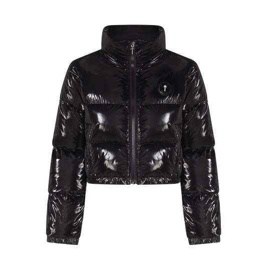 Trapstar Women's Irongate Puffer Jacket - Shiny Black — XXS — Front View