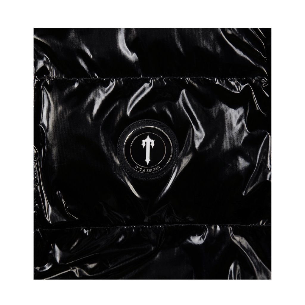 Trapstar Women's Irongate Puffer Jacket - Shiny Black — XXS — Top View