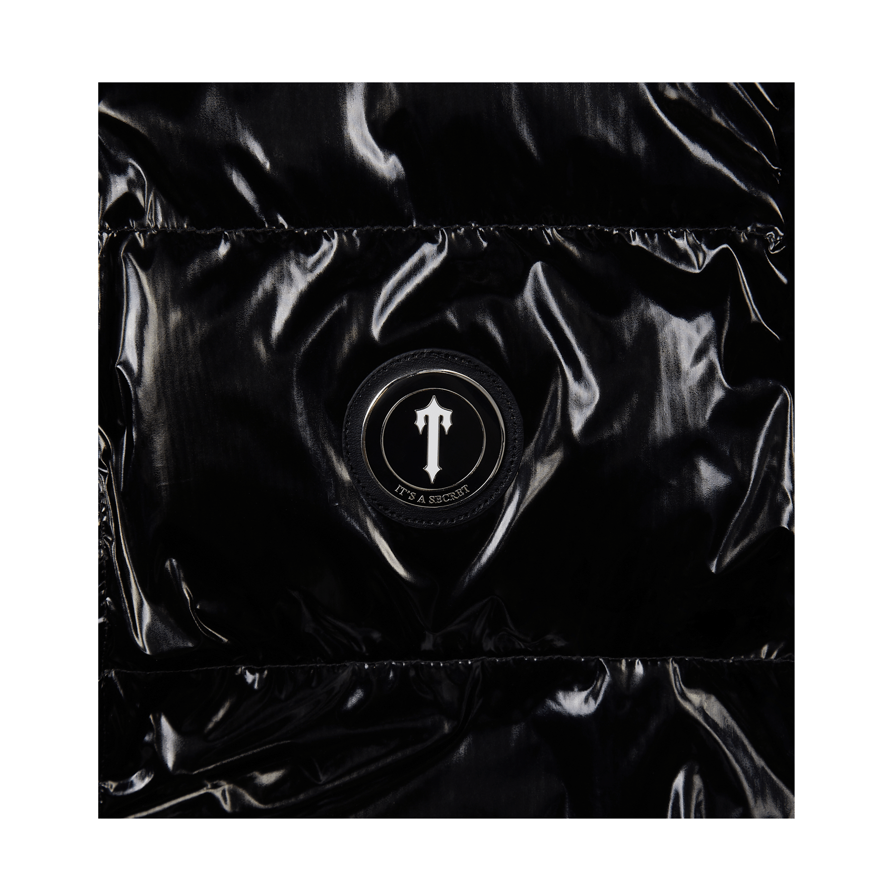 Trapstar Women's Irongate Puffer Jacket - Shiny Black — XXS — Top View