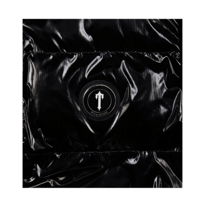 Trapstar Women's Irongate Puffer Jacket - Shiny Black — XXS — Top View