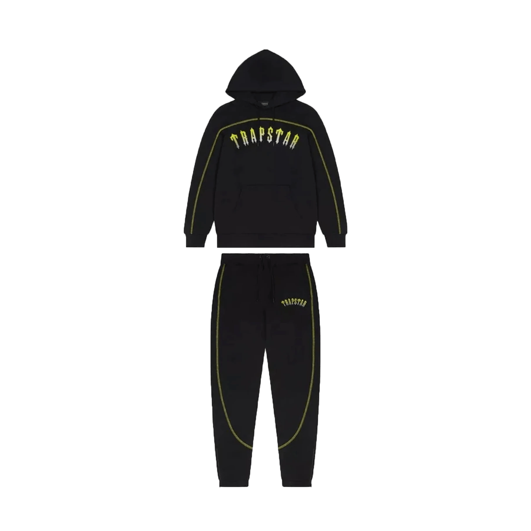 Trapstar x Central Cee Tracksuit Black Yellow — XXS — Front View