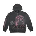 Travis Scott Cactus Jack For Fragment Sunrise Zip Up Hoodie 'Black' — XXS — Front View