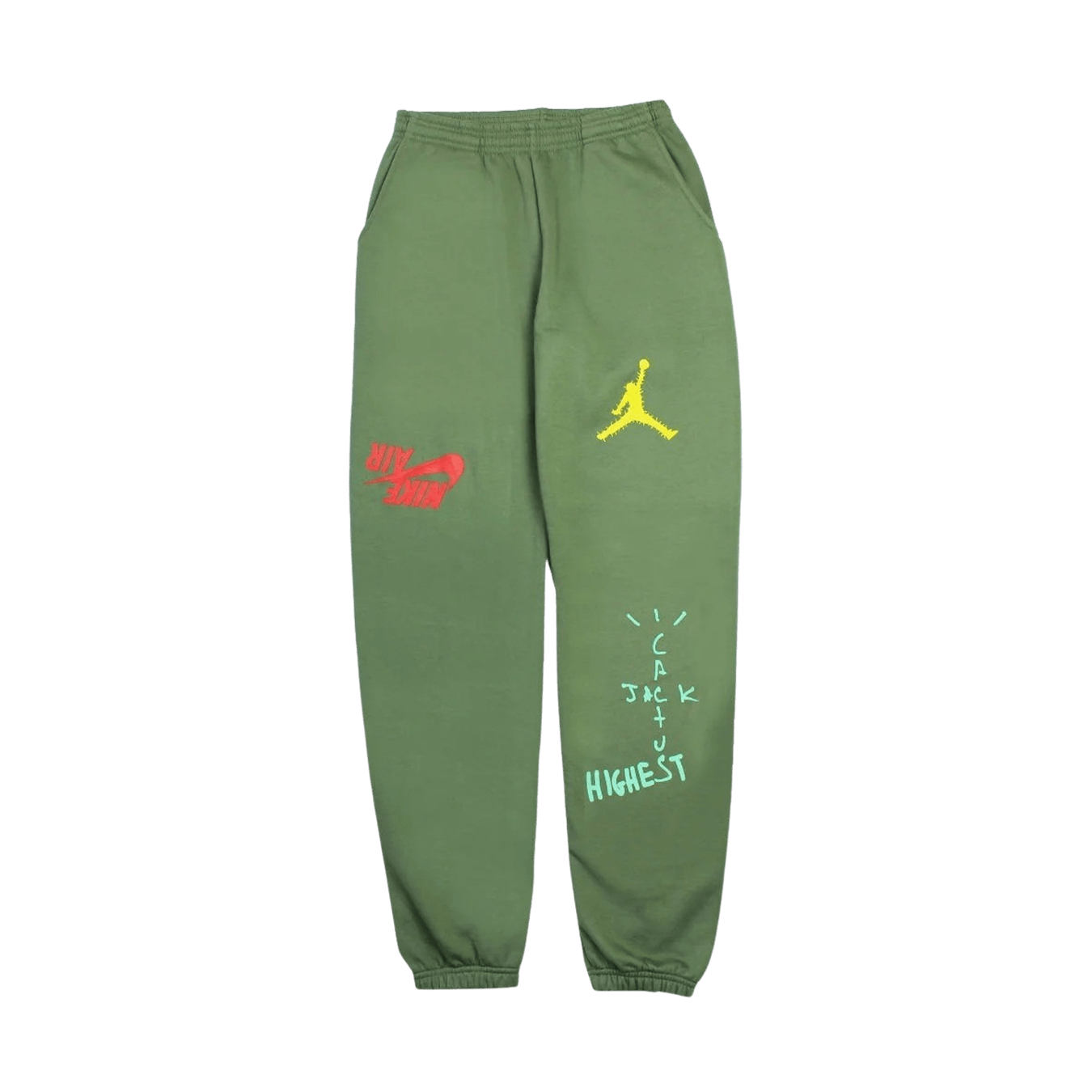 Travis Scott Jordan Cactus Jack Highest Sweatpant 'Olive' — XXS — Front View