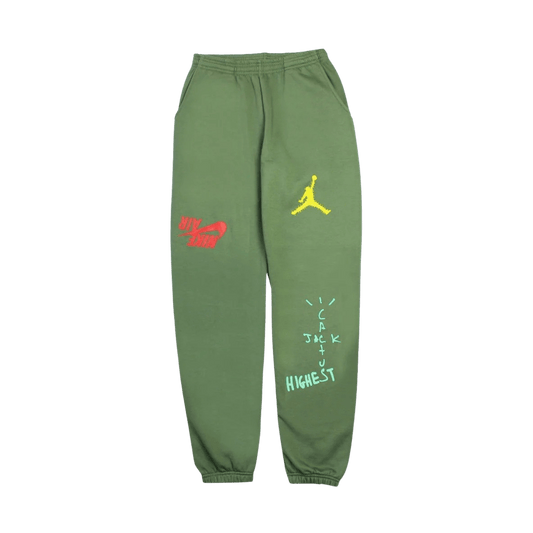 Travis Scott Jordan Cactus Jack Highest Sweatpant 'Olive' — XXS — Front View