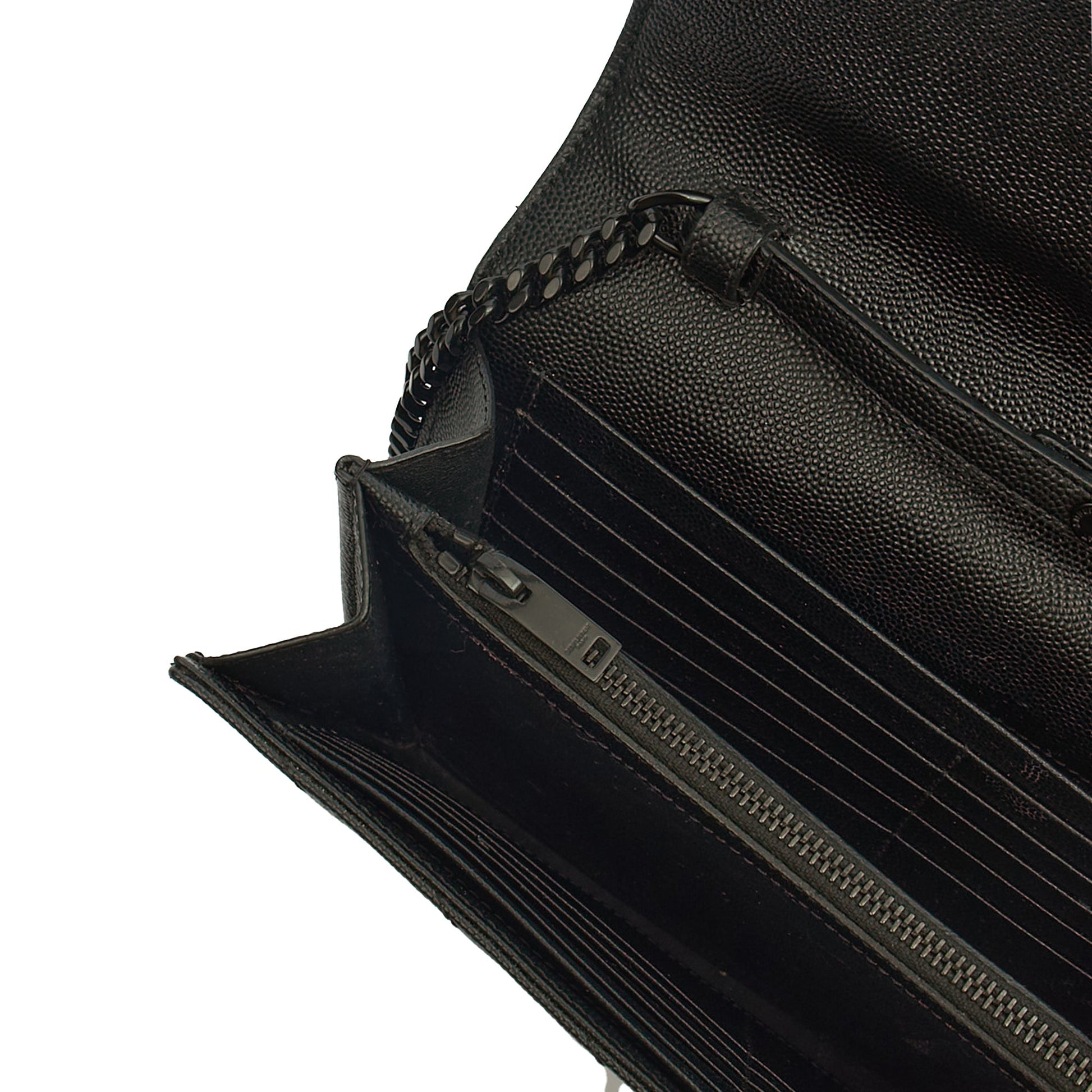 Saint Laurent Cross Body Envelope Chain Wallet in Black, Leather — Alternate View 7