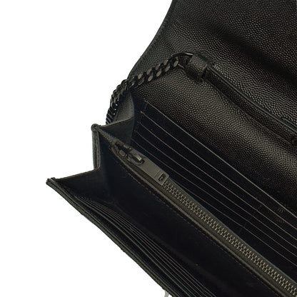 Saint Laurent Cross Body Envelope Chain Wallet in Black, Leather — Alternate View 7